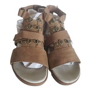 Sorel Torpeda Carly Sandal Sz 7 Tan Strappy Gladiator Shoes Leather Womens Size